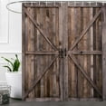thumbnail image 3 of Rustic Wooden Barn Door Shower Curtains, Farmhouse Vintage Country Wood Board Bath for Bathtub Curtain Bathroom Set Decor, Waterproof Polyester Durable Cloth with Hooks,72x72, 3 of 6