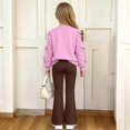 thumbnail image 5 of Iyufng Fall 2 Piece Sets for Girls, Bow Decor Top with Slightly Flared Pant Set, Girls Printed Tracksuits, Ages 5–15 Multiple Colors, 5 of 7