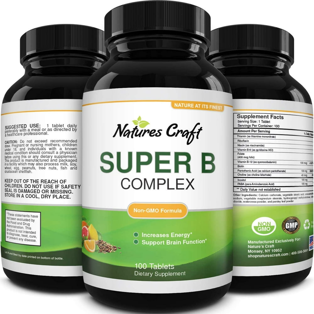 Super B Complex Vitamins for Immune Support Mood Boost and Memory