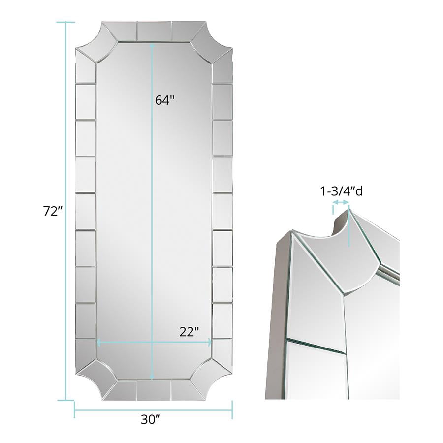 Tyler Dillon Full Length Mirror with Multi Beveled Mirrored Border 72"H x 30"W