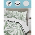 thumbnail image 4 of Quilts Twin-XL Size Bedding Set, Sage Green Monstera Deliciosa Lightweight Quilted Comforter, Summer Botanical Tropical Soft Reversible Bedspread Coverlet with Pillow Covers for All Season, 68" x 98", 4 of 7