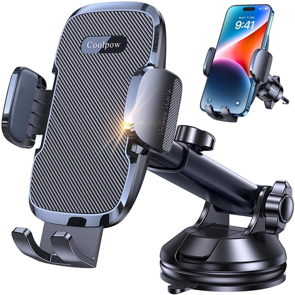 Soporte para Teléfono de Coche Coolpow 3 en 1 con Fuerte Succión