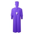 thumbnail image 3 of Pajama Sets for Men 2 Piece Casual Long Sleeve Button Sleepshirt with Hat Pjs,Purple,M, 3 of 4