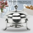 thumbnail image 3 of Plats Anti-Frottement pour Buffet, Réchaud Rond en Acier Inoxydable pour Traiteur, Réchauffe-Nourriture pour Fêtes, Serveurs et Réchauds de Buffet, Ensemble de Plats Anti-Frottement pour Buffet avec Couvercle pour Mariage, Banquet, Événement, 3 of 7