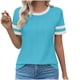 thumbnail image 1 of Pantalones Cortos para las Mujeres Sexy Cuello Redondo de Moda Casual de Manga Corta de Poliéster, Blusa de Verano de Primavera para el Uso Diario, 1 of 4