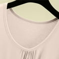thumbnail image 7 of qolati Womens Tops Pleated Front Round Neck Short Sleeve Shirts Lightweight Casual Modal T-Shirts Classic Fit Summer Basic Tees, 7 of 7