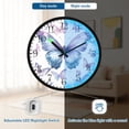 thumbnail image 5 of Voice Activated Clock with Glow Light 12 Inch Large Silent Wall Clock Battery Operated for Home Decor A Flock Of Butterflies, 5 of 8