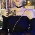 thumbnail image 2 of Lubelski Fashion Tattoo Sticker Temporary Black Roses Design Full Flower Arm Big Fake Tattoo Sticker Body Art Decal, 2 of 7