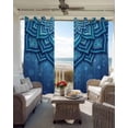 thumbnail image 4 of Blue Florals Blackout Curtains 96 Inches Long, Modern Abstract Middle Century Motifs Thermal Insulated Black Out Curtains, Darkening Window Curtain Drapes for Bedroom Living Room 52"x96" 2 Panels, 4 of 9