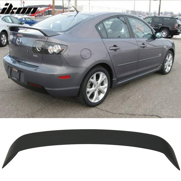 Compatible With 03 09 Mazda 3 Mazda3 4door Sedan Rear Trunk Spoiler Wing Primer Matte Black Abs 03 04 05 06 07 08 09 Walmart Com Walmart Com