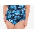 thumbnail image 3 of Swim Solutions Women's Ruffled Off The Shoulder Tummy Control One Piece Swimsuit Blue Size 20W, 3 of 3