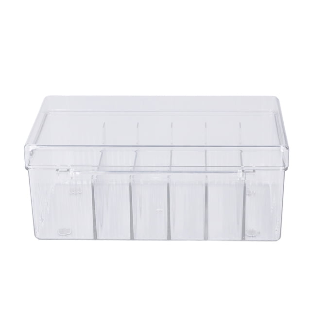 Organizador De Extensión De Pestañas, Transparente, 6 Compartimentos, Tapa A Prueba De Polvo, Organizador De Suministros De Pestañas Para Salón De Belleza
