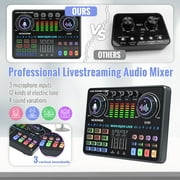 Podcast Equipment Bundle, BAOKALER 48V XLR Large Diaphragm Condenser Microphone with Live Sound Card, Condenser Microphone Bundle for Studio Recording & Broadcasting