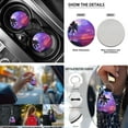 thumbnail image 5 of Yuyamidu Purple Sunset Car Seat Cover Full Set of 13 Coconut Tree Steering Wheel Cover Auto Seatbelt Pads Cup Coaster Armrest Cover Keychain for Women Men, 5 of 6