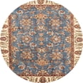 thumbnail image 1 of Ahgly Company Machine Washable Indoor Round Abstract Tan Brown Area Rugs, 3' Round, 1 of 7