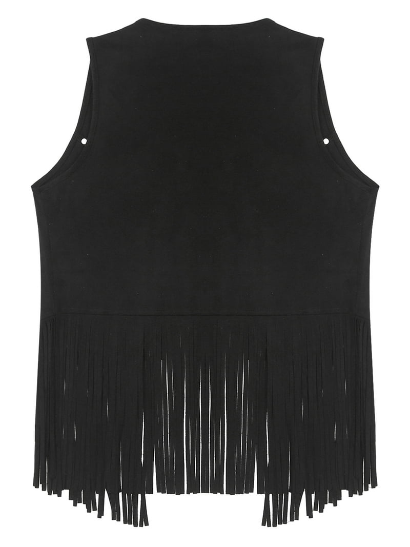 Zaldita Men's Fringe Open Front Vest Jacket Sleeveless
