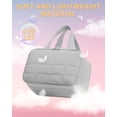 thumbnail image 2 of Travel Toiletry Bag, Makeup Bag Puffy Wide-open Quilted Bag for Women, Lightweight Cosmetic Bag Organizer with Handle for Traveling, Accessories, Essentials Toiletries Grey, 2 of 13