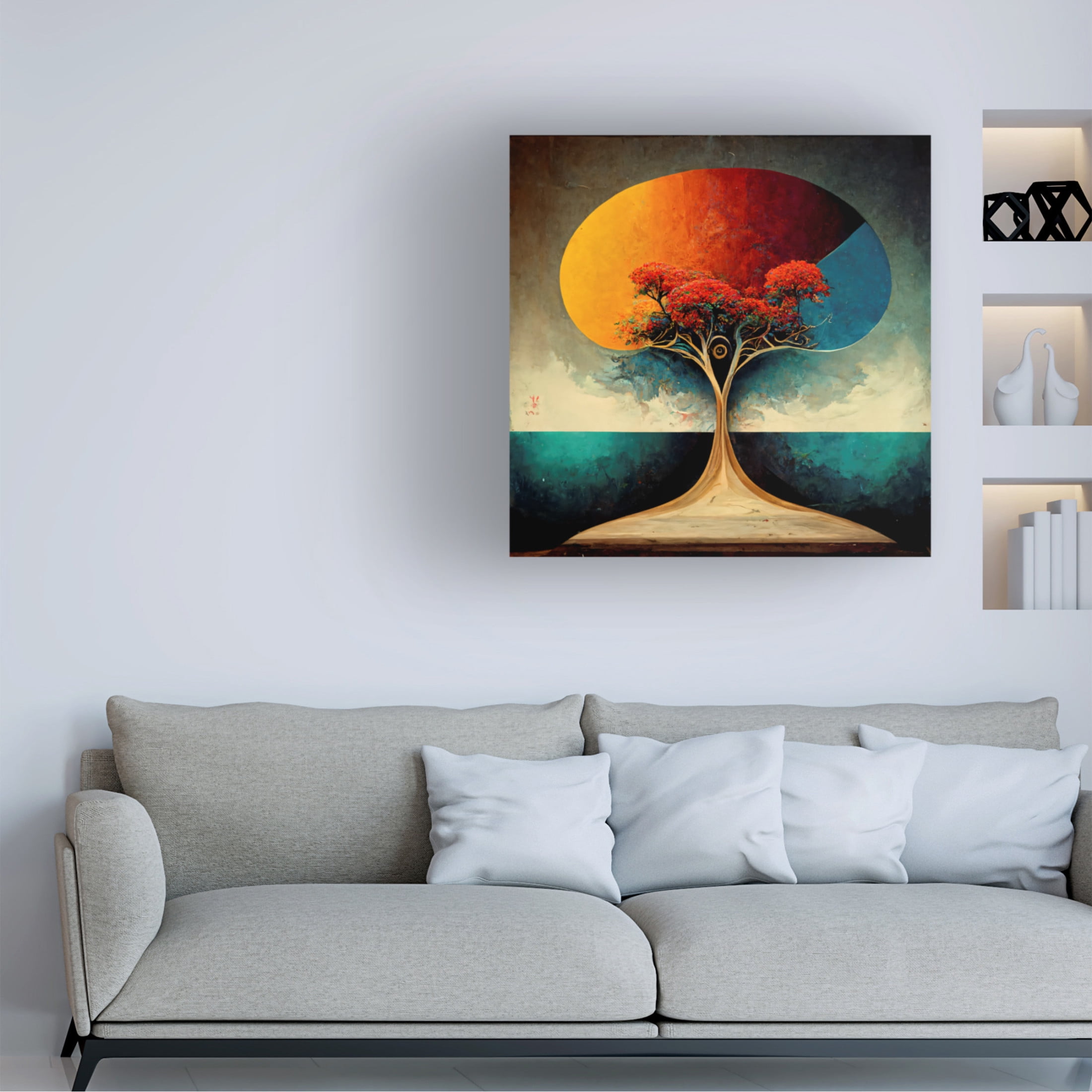 Canvas Wall Art - Ray Heere 'Tree Of Life 4' Wall Art for Living Room, Bedroom, or Office Décor by Trademark Fine Art - 24 x 24 Inches