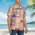 thumbnail image 5 of Daiia Cute Lamas Hawaiian Shirt for Men Gentle Cotton Regular Short Sleeve Casual-Medium, 5 of 9