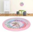 thumbnail image 4 of Reloj Colgante Para Niños, Reloj De Pared Colorido Libre De Tóxicos Resistente Al Desgaste Para El Dormitorio De Los Niños Para El Aula ANGGREK Rosa, 4 of 8