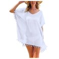 thumbnail image 1 of Maillot de Bain Femme Robe de Plage Maillot de Bain Été Mini Robe Ample Solide Paréo, 1 of 4