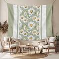 thumbnail image 2 of Sage Green Daisy Large Tapestry for Bedroom Wall Hanging Tapestry, Farmhouse Floral Green Striped Ceiling Backdrop Tapestries Poster Blanket Wall Decor for Teens Room Living Room Dorm 85" x 90", 2 of 8