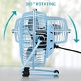 thumbnail image 3 of 2024, Mini ventilador silencioso con construcción de metal, fuerte flujo de aire y ángulo de inclinación ajustable de 360 ​​grados (azul), 3 of 4