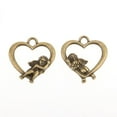 thumbnail image 4 of 50 piezas de colgantes con forma de corazón para armar, con accesorios de joyería de aleación hechos a mano. Bronce antiguo, 4 of 9