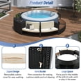 thumbnail image 5 of Outdoor Spa Surround Frame, Patio Rattan Spa Sofa Set with Storage Spaces, Mini Sofa and Comfortable Cushion for Patio,Backyard, Grey, 5 of 8