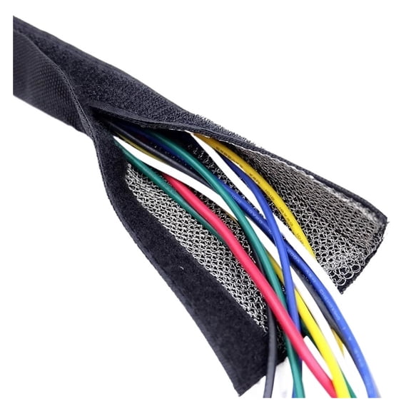 Shielded Cable Sleeve 10mm With Velcro Tape Insulation Nylon Harness Sheath