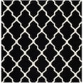 thumbnail image 2 of SAFAVIEH Dhurrie Tabitha Geometric Moroccan Wool Area Rug, Black/Ivory, 6' x 6' Square, 2 of 5