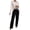 X382-Black, variant on Censtreet Womens Ribbed Knit Pajama Sets 2 Piece Lounge Set Long Sleeve Pjs Sleepwear Set with Pockets
