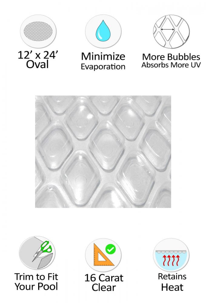 16 Mil MidWest Canvas Clear Diamond 8Footby8Foot Square Solar Cover