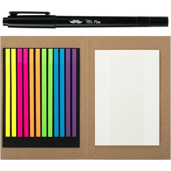 Mr. Pen- Transparent Highlighter Tape and Sticky Note Set, 331 Pcs, Sticky Note Tabs, Sticky Index Tabs, Highlighter Strips