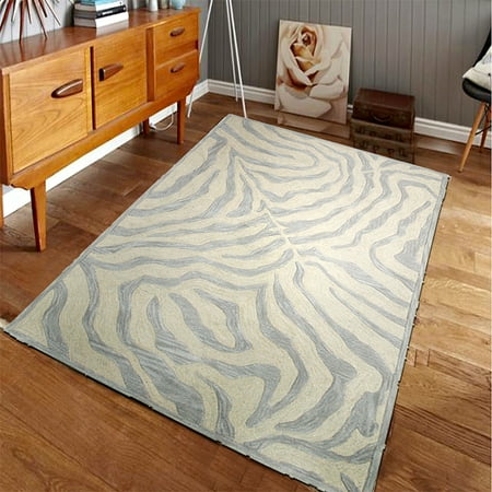 Fashion Zebra Animal Skin Replica Taupe Silver Wool Hand Tufted Fashion Zebra Animal Skin Replica Taupe Silver Wool Hand Tufted Rectangle 9 Ft X 12