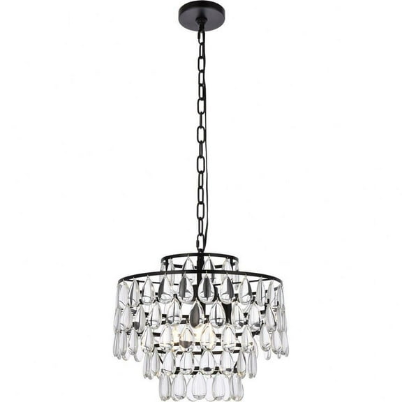 3 Light Pendant in Contemporary Style-12.5 inches Tall and 16 inches Wide-Black Finish Bailey Street Home 390-Bel-5046961