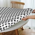 thumbnail image 5 of Round Fitted Tablecloth 44 Inch, White Buffalo Plaid Fitted Round Table Cloth Fitted Table Cover Washable Tabletop Cover Kitchen Tablecover for Dining Table, Buffet Parties and Camping, 5 of 8