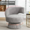 thumbnail image 4 of Tabaray Round Swivel Chair,Modern Accent Chair,Wide Barrel Chair,Fuzzy Teddy Upholstered Armchair for Living Room,Bedroom,Office,Waiting Room (Light Grey), 4 of 9