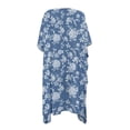 thumbnail image 2 of Xoenoiee Blue Rose Flower Print Women's Swimwear Cover Ups, Loose Kimono Coverups Half Sleeve Bikini Cover Up Casual Beach Cover Ups for Summer Beach, 2 of 7