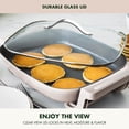 thumbnail image 6 of "12” X 15” Electric Skillet with Lid, 7QT Capacity for Family Meals, Healthy Ceramic Nonstick PFAS-Free Coating, Fry, Sauté, Steam, Simmer, Sear, Stir Fry, Dishwasher , Clay ", 6 of 6
