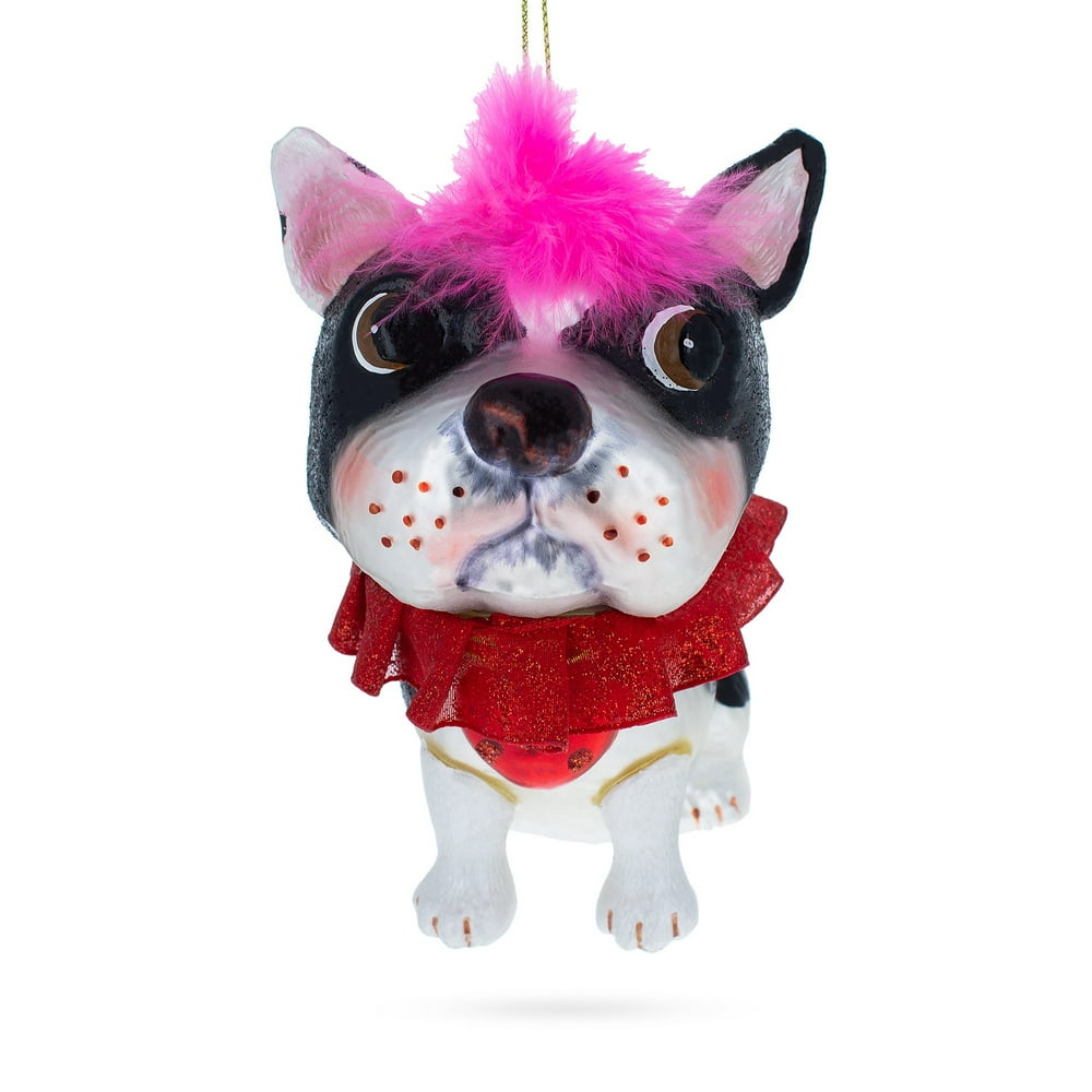 BestPysanky French Bulldog Glass Christmas Ornament