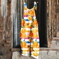 thumbnail image 2 of yoeyez Womens Workout Romper,Women's Summer Cute Print Plus Size Jumpsuits Sleeveless Adjustable Straps Backless Rompers With Pockets Multicolor,L, 2 of 6