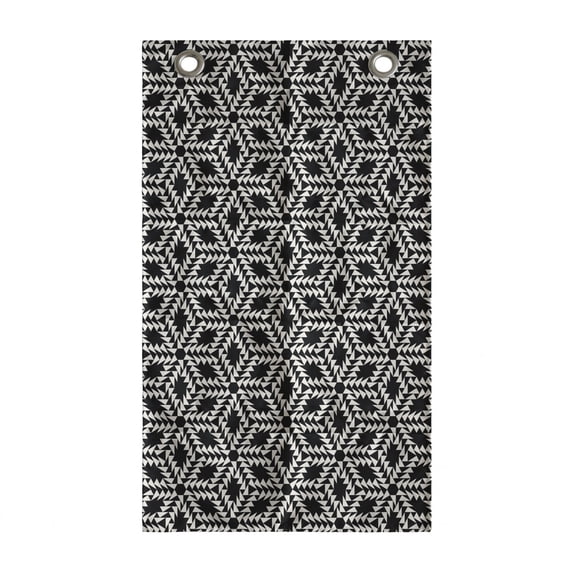 Geometric Hanging Pocket Organizer, Rhythmic Repetition Floral Motif with Triangles Abstract Bold Art, Printed Polyester Storage Bag with Pockets, 21" x 31", Charcoal Grey and Eggshell