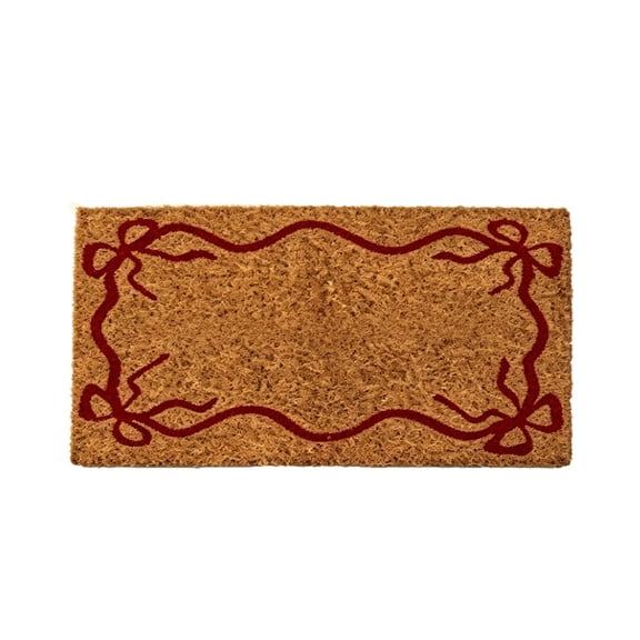 Merry Christmas Door Mat, 18x30Inch Christmas Outdoor Welcome Mat with Non Slip Backing, Holiday Christmas Imitation Coir Doormat for Entryway Front Door