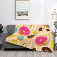 thumbnail image 2 of Fuzoiu Donuts Print Flannel Blanket,Throw Blanket,Flannel Home Decor,Fleece Bed Blankets,Cozy Soft Blanket for Bed, Sofa, Camping, and Travel-60"x50", 2 of 6