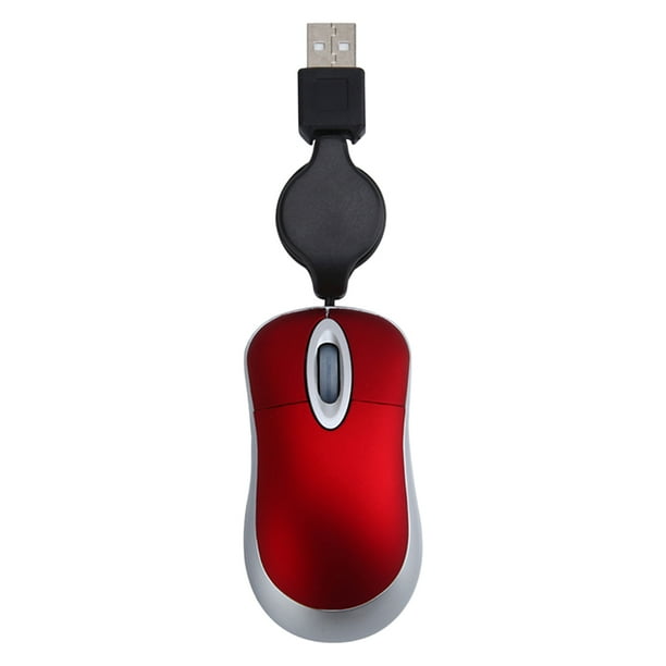 Creative USB Cableado con cable Mini Telescópico Ratón Portátil Mouse Ratón portátil (rojo)