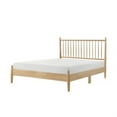 thumbnail image 4 of Lika Queen Size Platform Bed- Vertical Slatted Headboard- Natural Brown, 4 of 6