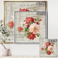 thumbnail image 2 of Fleurs Peintes en Rouge sur Carte Postale Vintage II - Toile Encadrée de Ferme, 2 of 3
