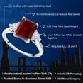 thumbnail image 2 of Gem Stone King 3.25 Ct Octagon Red Garnet White Created Sapphire 10K White Gold Ring, 2 of 5