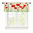 thumbnail image 2 of Rdsfhsp Poppy Flower Window Valance Curtain, Red Floral Garden Pattern Decorative Rod Pocket Short Curtain for Kitchen Bedroom Decor, 2 of 5